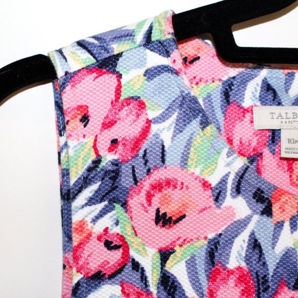 Talbots Tulip Floral Split Neck Shift Dress - Picture 6 of 16